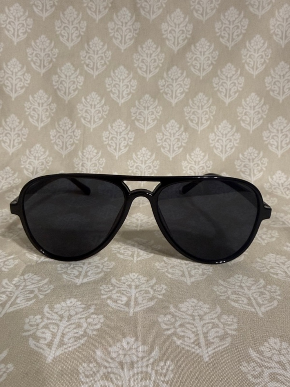 Black Aviator Sunglasses with Dark Lenses